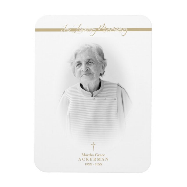 Íman Serviço de Memória de Fotografias do Ouro B&W Caro (Vertical)