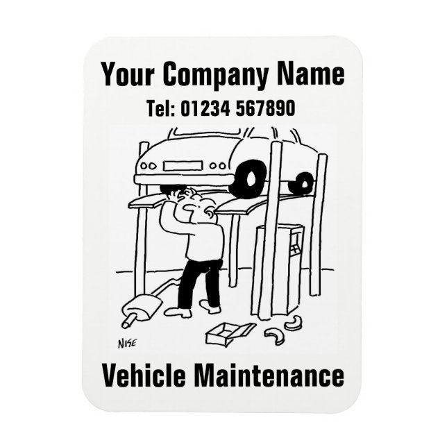 Íman Serviço e Reparos de Carros Cartoon (Vertical)
