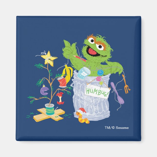 Íman Sesame Street | Oscar - Árvore de Natal (Frente)