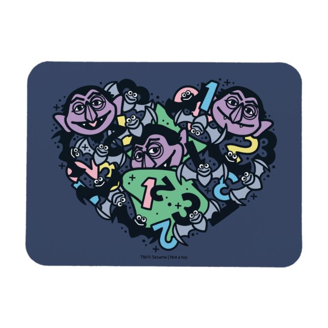 Íman Sésamo Sésamo | Conde von Count Doodle Heart (Horizontal)