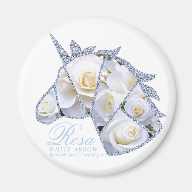 Íman Seta Branca de Rosa (Frente)