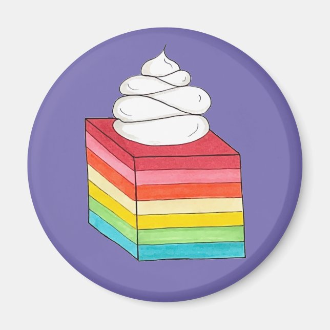 Íman Sete Camadas Retro Arco-Íris Gelatina Calada (Frente)