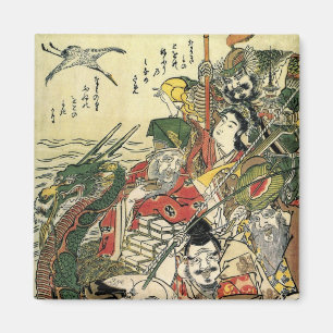 Íman Sete deuses da boa fortuna Hokusai de arte