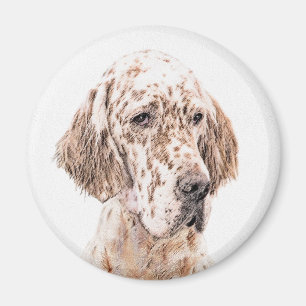 Íman Setter Inglês Laranja Belton - Pintura de Cão