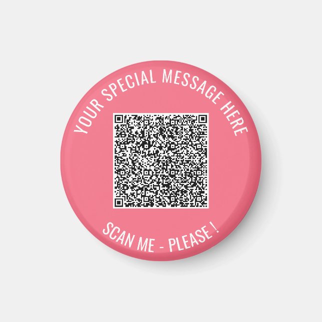 Íman Seu Código QR e Exemplo de Ímã de Texto Personaliz (Frente)