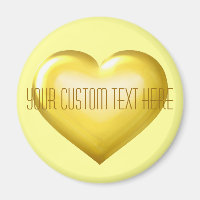 Seu Coração de Vidro Dourado de Texto Personalizad