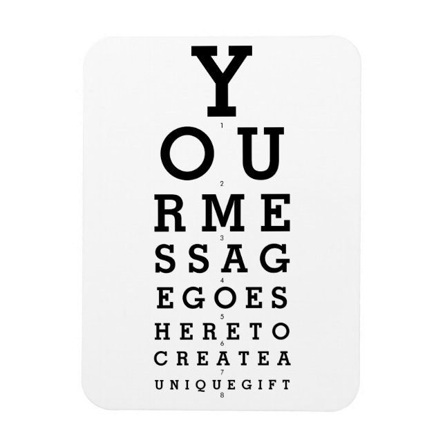 Íman Seu Gráfico de Optometrista Mensagem Divertido (Vertical)