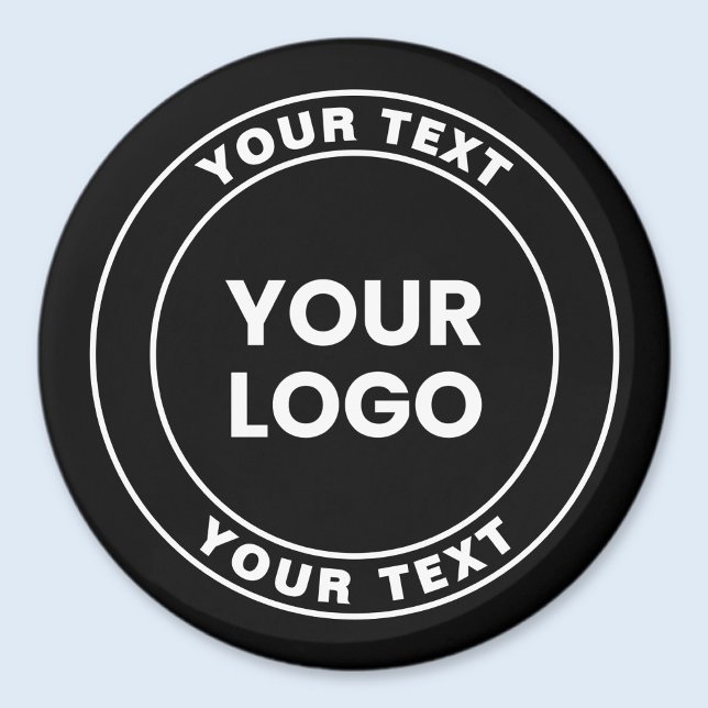 Íman Seu logotipo carregado + texto circular em negrito (Criador carregado)