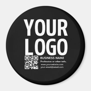 Íman Seu logotipo com código QR e texto editáveis