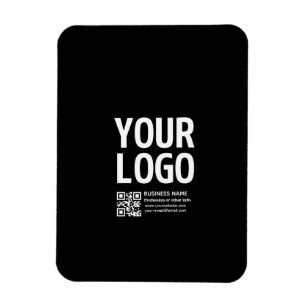 Íman Seu logotipo com código QR e texto editáveis