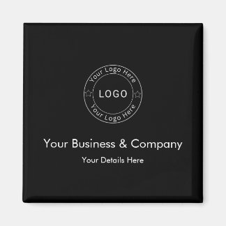 Íman Seu logotipo empresarial em personalizado preto