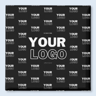 Íman Seu Logotipo & Fundo Logotipo Repetitivo Preto