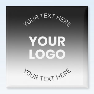 Íman Seu Logotipo Gradiente Preto e Branco Editável M