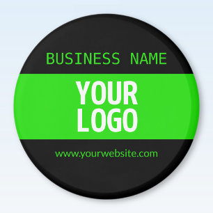 Íman Seu logotipo ou imagem Preto e verde brilhante