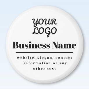 Íman Seu Logotipo Retro-Moderno Branco & Preto