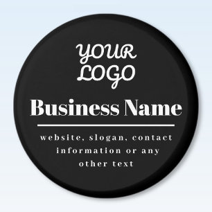 Íman Seu Logotipo Retro-Moderno Preto & Branco