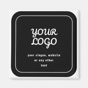 Íman Seu Logotipo & Slogan ou outro texto Preto & Bra