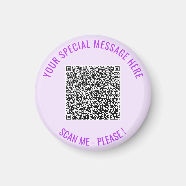 Íman Seu Modelo de Ímã Personalizado com Código QR e Te (Frente)