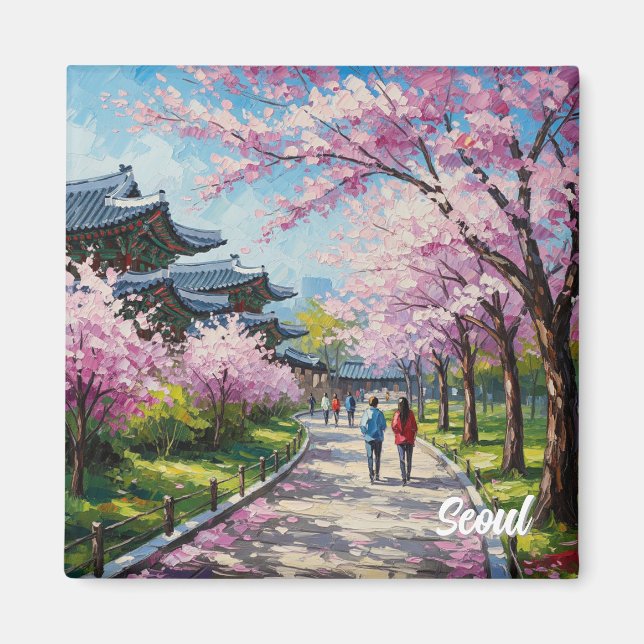 Íman Seul Coreia do Sul - Cherry Blossoms (Frente)
