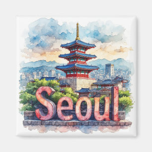Íman Seul Coreia do Sul Cidade Viagem Presente Memória 
