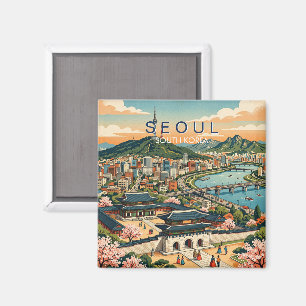 Íman Seul Coreia do Sul Viagem Arte Vintage
