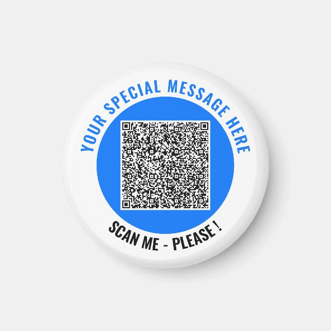 Íman Seus ímãs de código QR e texto personalizado Escol (Frente)