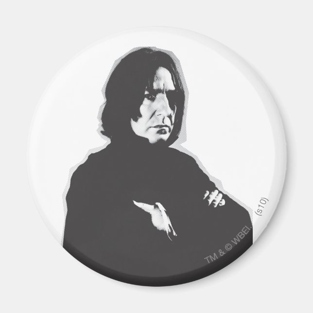 Íman Severus Snape Braços Cruzados Preto e Branco (Frente)