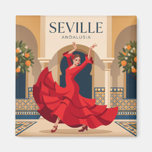 Íman Sevilha Espanha Dançarina de Flamenco Vermelha