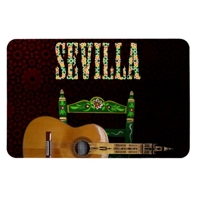 Íman Sevilla Guitarra española con Giralda de Sevilla (Horizontal)