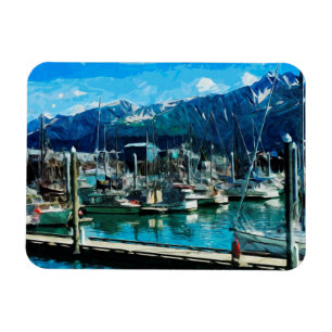 Íman Seward Harbour Alaska Abstrato Impressionism