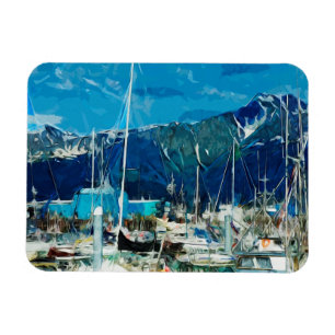 Íman Seward Harbour Alaska Abstrato Impressionism