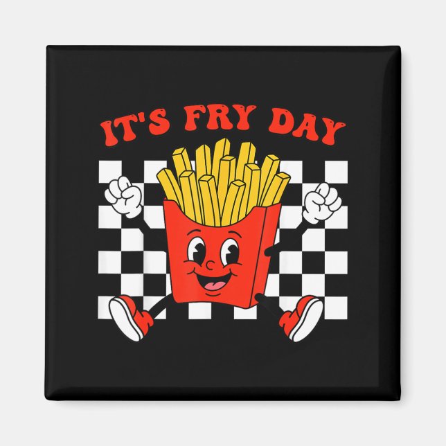 Íman Sexta-feira Divertida de Batata Frita Lanche Comid (Frente)