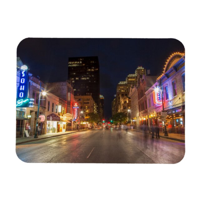 Íman Sexta Rua Em Dusk Em Austin, Centro Texas (Horizontal)