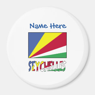 Íman Seychelles Seychellois Bandeira Azul Personalizaçã