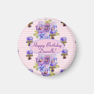 Íman Shabby Rosa Rosa Rosa Floral Púrpura