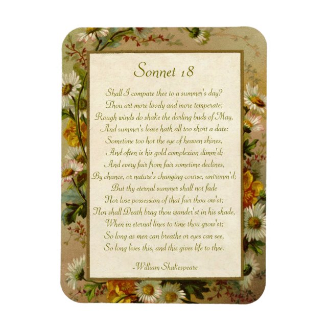 Íman Shakespeare Sonnet 18 (Vertical)