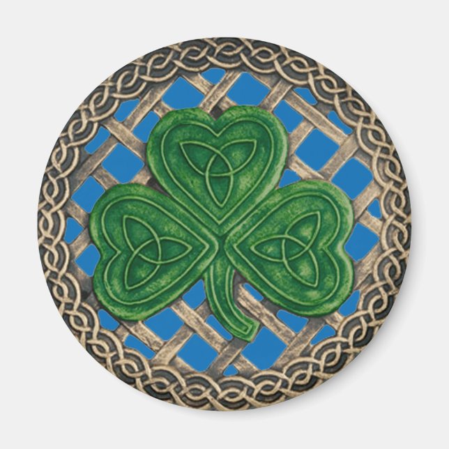 Íman Shamrock and Celtic Knos Magnet Blue (Frente)