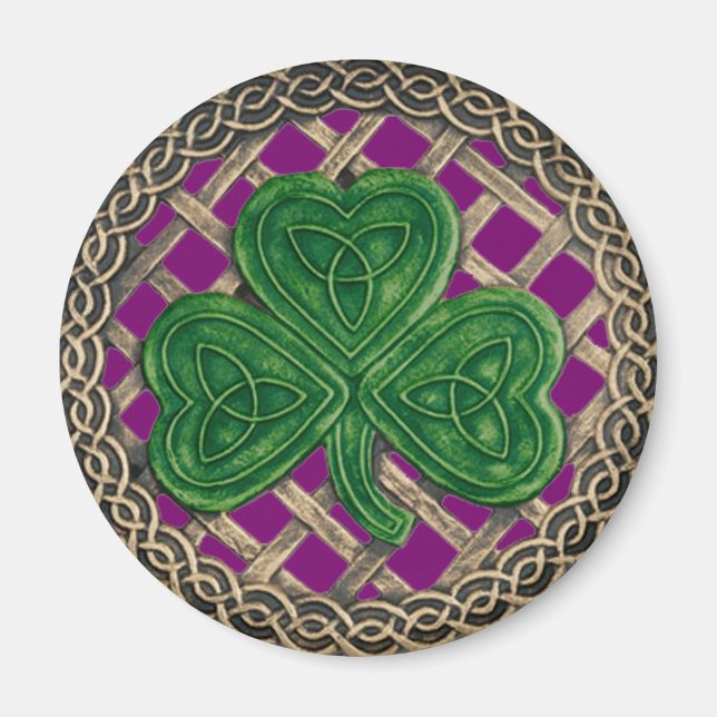 Íman Shamrock and Celtic Knos Magnet Purple (Frente)