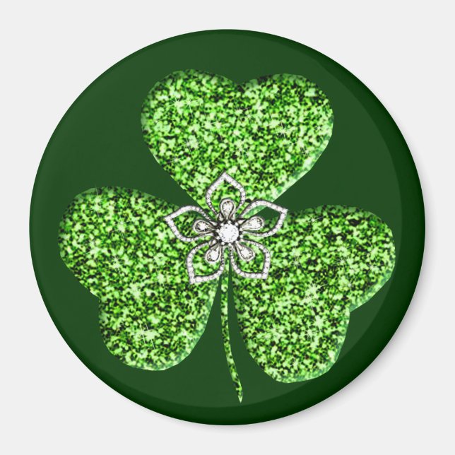 Íman Shamrock E Magneta Flor Com Lítio (Frente)