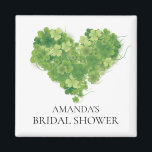 Íman Shamrock Heart Chá de panela Favor Magnet<br><div class="desc">Sorte em amar o mercado de chás de panela irlandeses. Itens correspondentes disponíveis em nosso compro.</div>