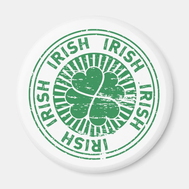 Íman Shamrock Irish Stamp (Frente)
