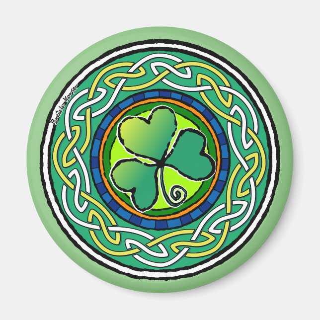 Íman Shamrock irlandês (Frente)