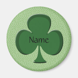 Íman Shamrock Name Round Magnet Modelo - Irish Green