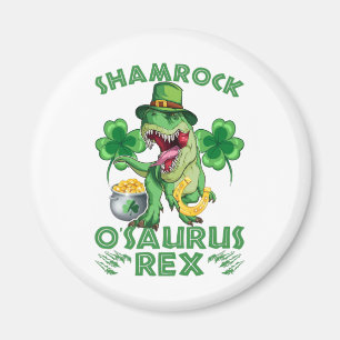 Íman Shamrock O'saurus Rex   Rua. Dia de Patrick