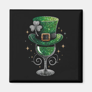 Íman Shamrock Wine Gles Bebendo Dia de São Patrício Iri