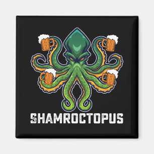 Íman Shamroctopus Amante do polvo Dia de São Patrício
