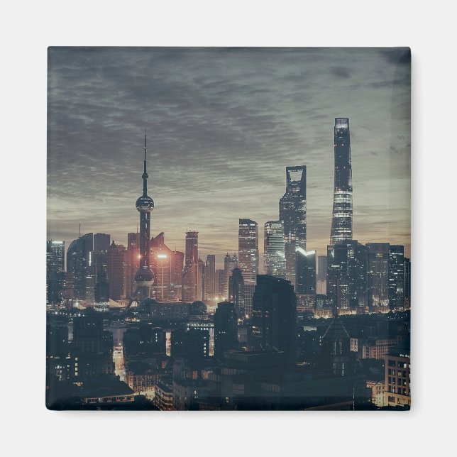 Íman Shanghai Night Skyline (Frente)