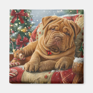 Íman Shar Pei Cachorro Natal Festivo