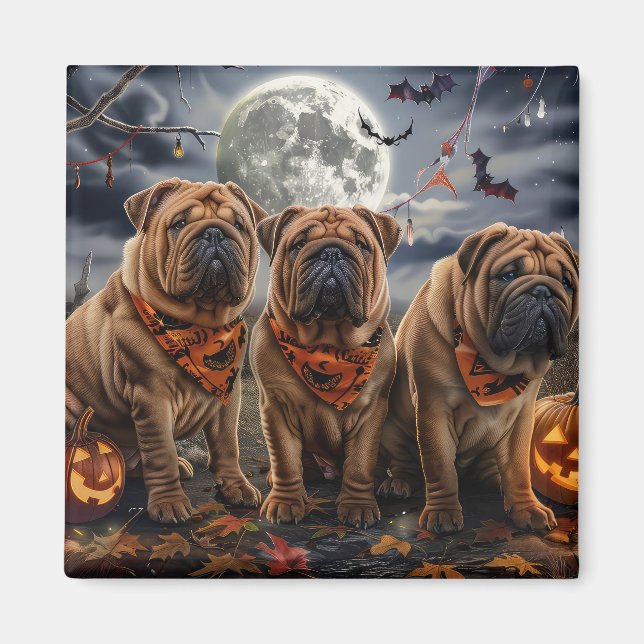 Íman Shar Pei Halloween Spooky (Frente)