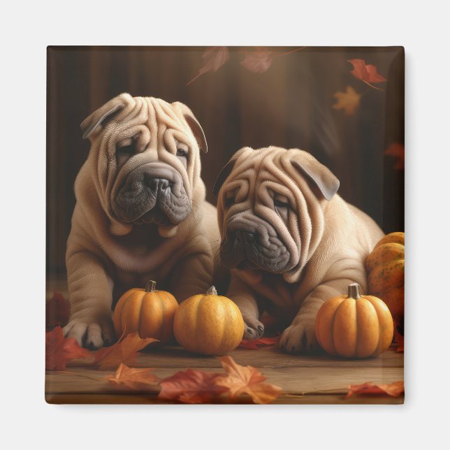 Íman Shar Pei Puppy Autumn Delight Pumpkin (Frente)